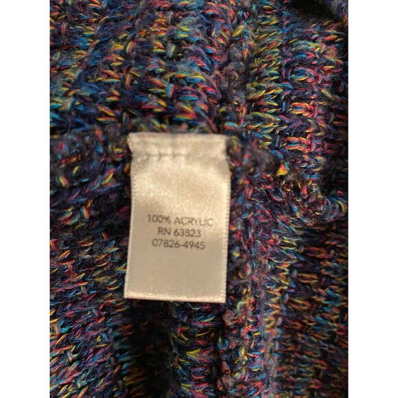 Christopher & Banks Womans Sweater Size Large Blue Pink Varigated Cowl Neck - Picture 8 of 10